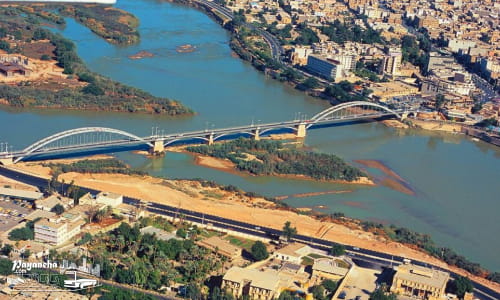 رود کارون اهواز از جاذبه های گردشگری خوزستان 